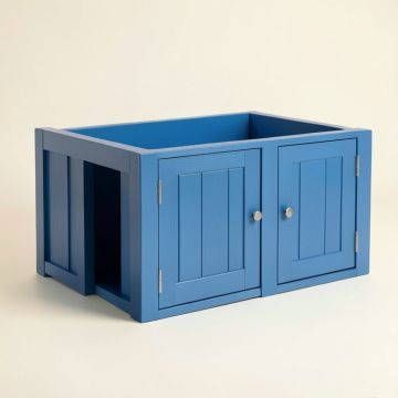 Alder Falls Empty Furniture-Style Litter Enclosure - Blue (synthetic illustration; no displayed measurements)