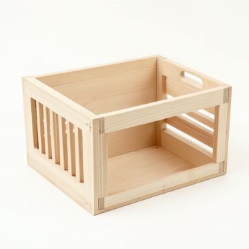 Pine Edge Empty Furniture-Style Pet Crate - Beige (synthetic illustration; no displayed measurements)