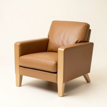 Amirya 37 '' Wide Cowhide Armchair (synthetic illustration; no displayed measurements)