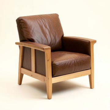 Nalston 39 '' Wide Top Grain Leather Armchair (synthetic illustration; no displayed measurements)