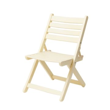 Maple Crest Folding Outdoor Chair - Cream