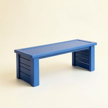 Meadow Crest Narrow Outdoor Storage Bench - Blue (synthetic illustration; no displayed measurements)