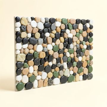 Beveled Natural Stone Pebbles / Rocks Mosaic Wall & Floor Tile (synthetic illustration; no displayed measurements)