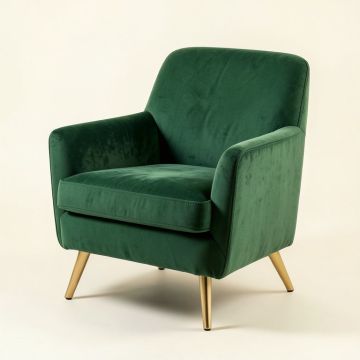 Modern Soft Velvet Material Green Ergonomics Accent Chair (synthetic illustration; no displayed measurements)