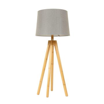 Glen Canyon Floor Lamp With A Plain Fabric Shade - Gray