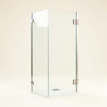 Kinkade Xl 22.25 '' W X 80 '' H Hinged Frameless Shower Door (synthetic illustration; no displayed measurements)