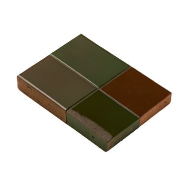 Brick 1 '' X 2 '' Metal Mosaic Tile In Glossy Brown/Green