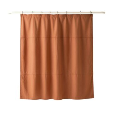 Bay Bridge Shower Curtain Hanging Flat From A Plain Rod - Terracotta