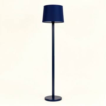 Field Bend Floor Lamp With A Plain Fabric Shade - Navy (synthetic illustration; no displayed measurements)