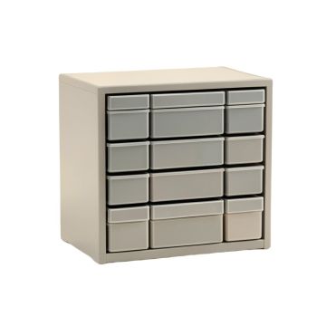 Field Crest Small-Parts Storage Drawer Cabinet - Gray (synthetic illustration; no displayed measurements)