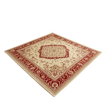 Bourgoin Power Loom Beige/Red Rug