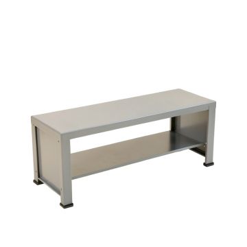 Field Bridge Narrow Outdoor Storage Bench - Gray