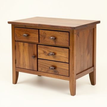 Shaurya Solid Wood 3 - Drawer End Table (synthetic illustration; no displayed measurements)