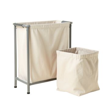 Harbor Dale Laundry Sorting Station With Plain Removable Bags - Gray