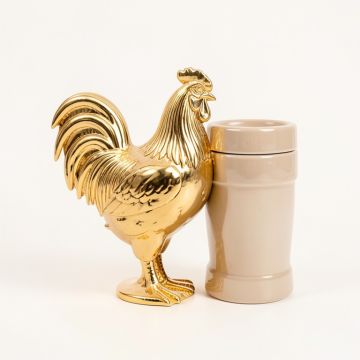 Certified International Gilded Rooster 3D Salt And Pepper Shaker Set (synthetic illustration; no displayed measurements)