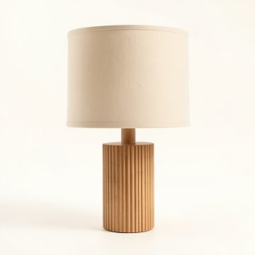 Ridge Crest Table Lamp With A Plain Fabric Shade - Beige (synthetic illustration; no displayed measurements)