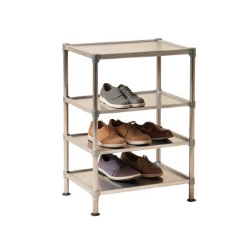 5-Tier Metal Adjustable To Flat Or Slant Stackable Shoe Rack