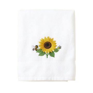 Libby Sunflower And Bees Embroidered 100 % Cotton Hand Towel