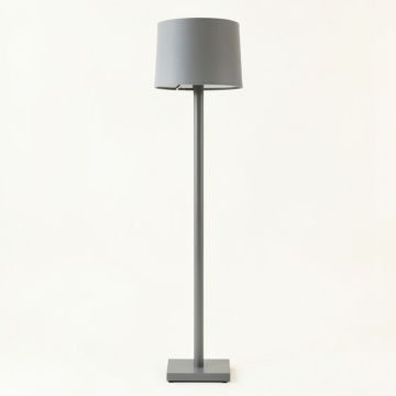 Summit Bridge Floor Lamp With A Plain Fabric Shade - Gray (synthetic illustration; no displayed measurements)