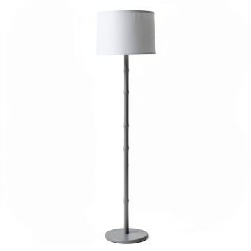 Clay Canyon Floor Lamp With A Plain Fabric Shade - Gray (synthetic illustration; no displayed measurements)