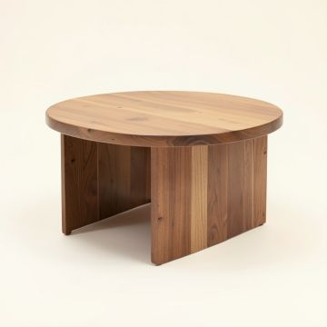 Rea Solid Wood Drum Coffee Table (synthetic illustration; no displayed measurements)