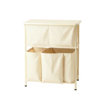 Elm Crossing Laundry Sorting Station With Plain Removable Bags - Ivory