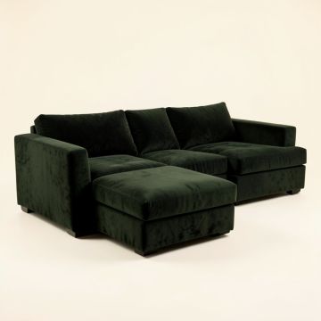 82 '' Wide Velvet Sofa & Chaise (synthetic illustration; no displayed measurements)