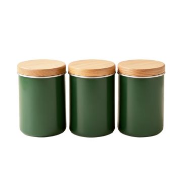 Lidded 3 Piece Kitchen Canister Set