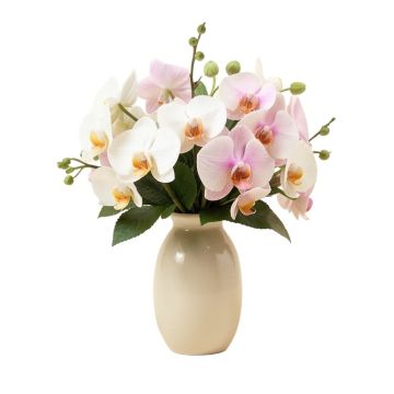 Double Orchids Floral Arrangement In Vase