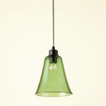 Ridge Dale Pendant Light Suspended From One Plain Cable - Green (synthetic illustration; no displayed measurements)