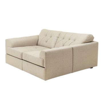 Twin 64 '' Wide Linen Tufted Back Convertible Sofa