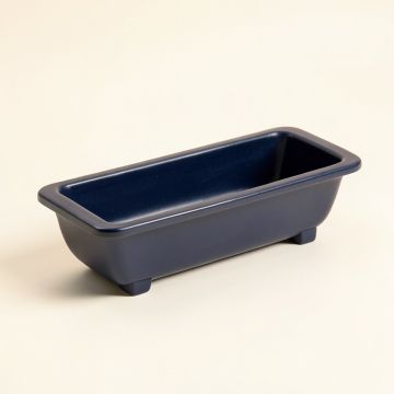 Fern Canyon Empty Railing Planter With Integral Brackets - Navy (synthetic illustration; no displayed measurements)
