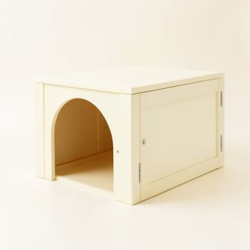 Moss Canyon Empty Furniture-Style Litter Enclosure - Ivory (synthetic illustration; no displayed measurements)