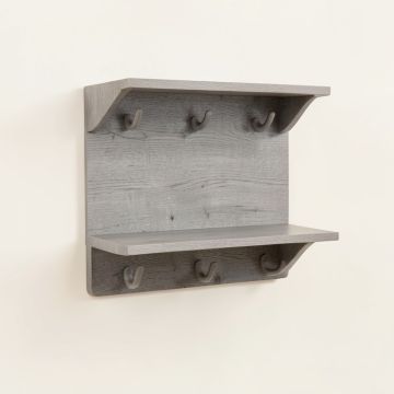 Spruce Crossing Wall-Mounted Entryway Organizer Shelf - Gray (synthetic illustration; no displayed measurements)