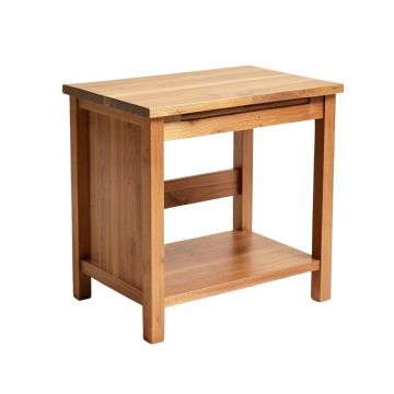Allie Microwave Kitchen Cart With Butcher Block Top