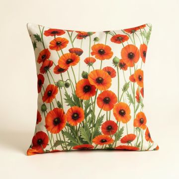 Poppies Outdoor Square Pillow Cover & Insert (synthetic illustration; no displayed measurements)
