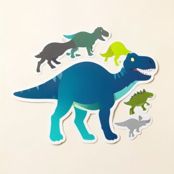 Blue And Green Mod Dinosaur Collection Wall Decal (synthetic illustration; no displayed measurements)
