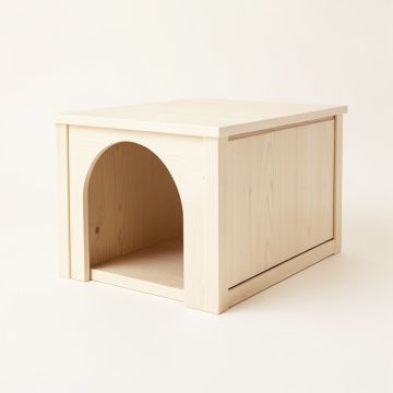 Juniper Bridge Empty Furniture-Style Litter Enclosure - Ivory (synthetic illustration; no displayed measurements)