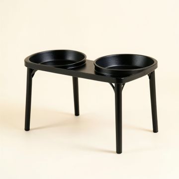 Harbor Crossing Pet Feeding Stand With Two Plain Empty Bowls - Black (synthetic illustration; no displayed measurements)