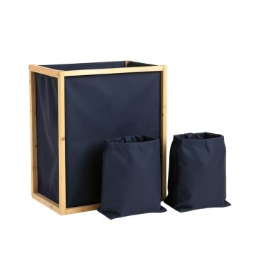 Cove Dale Laundry Sorting Station With Plain Removable Bags - Navy