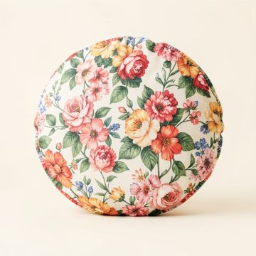 Montrose Floral Round Throw Pillow (synthetic illustration; no displayed measurements)