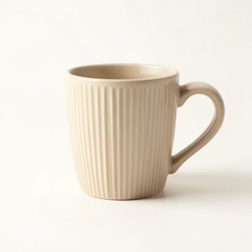 Slate Arc Ceramic Mug - Beige (synthetic illustration; no displayed measurements)