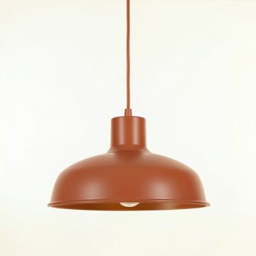 Aspen Crest Pendant Light Suspended From One Plain Cable - Terracotta (synthetic illustration; no displayed measurements)