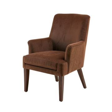 Christon Upholstered Queen Anne Back Side Chair In Brown Cherry
