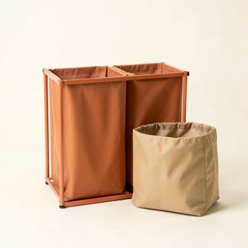 Fern Bend Laundry Sorting Station With Plain Removable Bags - Terracotta (synthetic illustration; no displayed measurements)