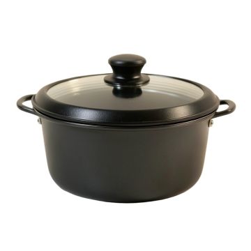 Amercook 11.02 Fl.Oz Aluminum Round Low Casserole Pan With Lid