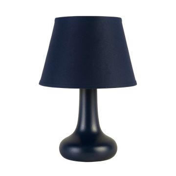 Slate Brook Table Lamp With A Plain Fabric Shade - Navy