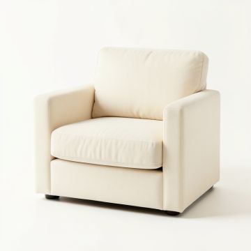 River Dale Upholstered Armchair - Cream (synthetic illustration; no displayed measurements)