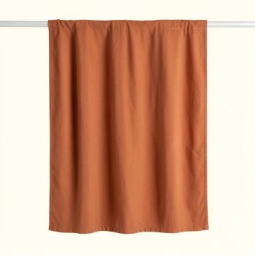 Bay Bluff Shower Curtain Hanging Flat From A Plain Rod - Terracotta (synthetic illustration; no displayed measurements)