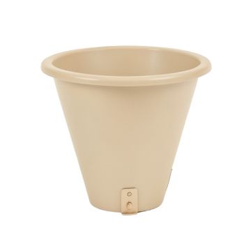Laurel Bluff Empty Railing Planter With Integral Brackets - Beige